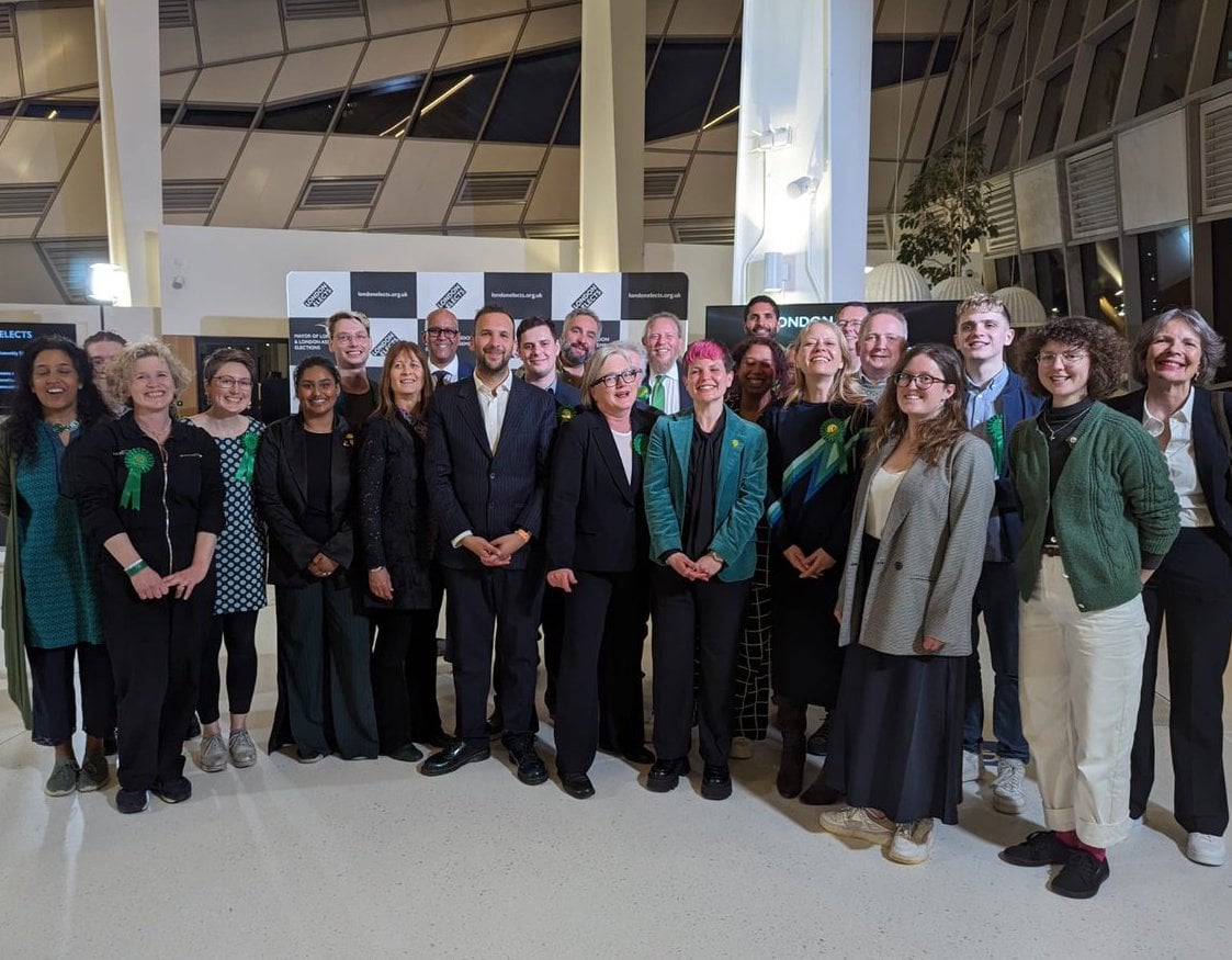 Photo of a large group of London Green Party candidates and members